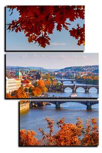 Obraz na plátně - Řeka Vltava a Karlův most - obdélník 7257D (105x70 cm)