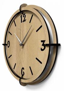 Dřevěné nástěnné hodiny s 3D čísly | Moderní design do interiéru | SENTOP HDF0601-MAPLE