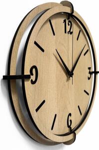 Dřevěné nástěnné hodiny s 3D čísly | Moderní design do interiéru | SENTOP HDF0601-MAPLE