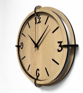 Dřevěné nástěnné hodiny s 3D čísly | Moderní design do interiéru | SENTOP HDF0601-MAPLE