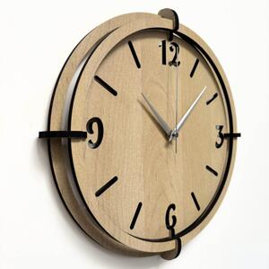 Dřevěné nástěnné hodiny s 3D čísly | Moderní design do interiéru | SENTOP HDF0601-MAPLE