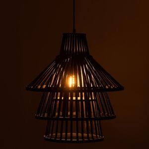 Černé bambusové závěsné světlo J-Line Ryssa 51 cm