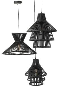 Černé bambusové závěsné světlo J-Line Ryssa 30 cm