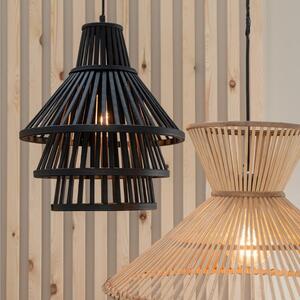 Černé bambusové závěsné světlo J-Line Ryssa 51 cm