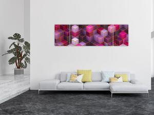 Obraz fialových kostek (170x50 cm)