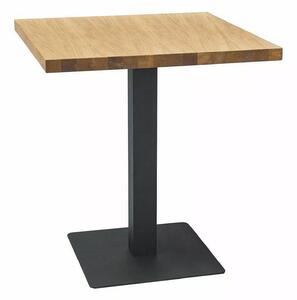 Černý jídelní stůl s deskou v dekoru dub PURO 70x70