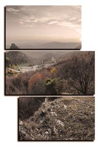 Obraz na plátně - Podzimní krajina při západu slunce, Slovensko, Vrsatec - obdélník 7260FC (120x80 cm)