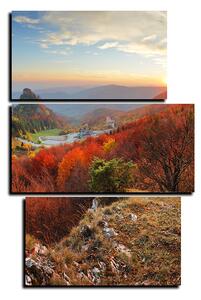Obraz na plátně - Podzimní krajina při západu slunce, Slovensko, Vrsatec - obdélník 7260D (90x60 cm)