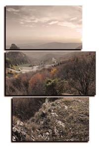 Obraz na plátně - Podzimní krajina při západu slunce, Slovensko, Vrsatec - obdélník 7260FD (90x60 cm)