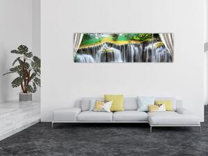 Obraz - Výhled na kouzelné vodopády (170x50 cm)