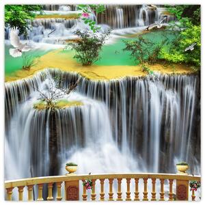 Obraz - Výhled na kouzelné vodopády (30x30 cm)