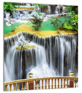 Obraz - Výhled na kouzelné vodopády (30x30 cm)