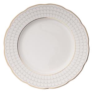 Jídelní sada 24 ks bílá/zlatá/porcelán