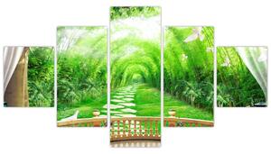 Obraz - Výhled na tropickou zahradu (125x70 cm)