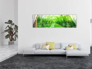 Obraz - Výhled na tropickou zahradu (170x50 cm)