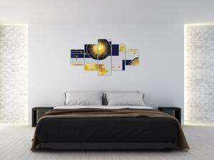 Obraz - Zlaté kruhy (125x70 cm)