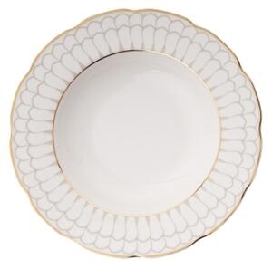 Jídelní sada 24 ks bílá/zlatá/porcelán