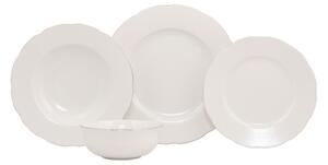 Jídelní sada 24 ks bílá/stříbrná/porcelán