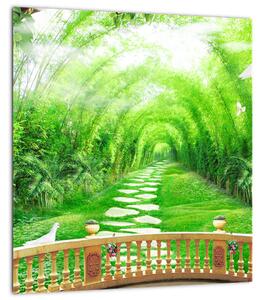 Obraz - Výhled na tropickou zahradu (30x30 cm)