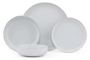 Jídelní sada 24 ks bílá/zlatá/porcelán