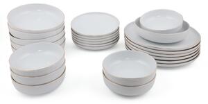 Jídelní sada 24 ks bílá/zlatá/porcelán