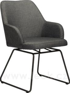 Stern Jídelní křeslo skid Hector VIP, Stern, 63x63x89 cm, rám lakovaná nerezová ocel black matt, polstrování venkovní látka barva silk black, rychleschnoucí výplň, houpací mechanismus
