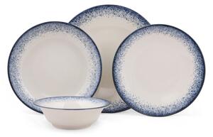 Jídelní sada 24 ks bílá/modrá/porcelán