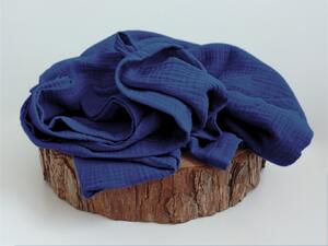 Nelly Mušelínový ručník - Tmavě modrý 45x100 cm