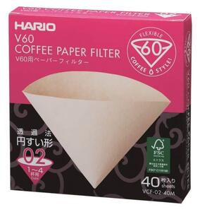 Hario papírový filtr V60-02 nebělené 40 ks