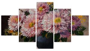 Obraz - Olejomalba, Květiny ve váze (125x70 cm)