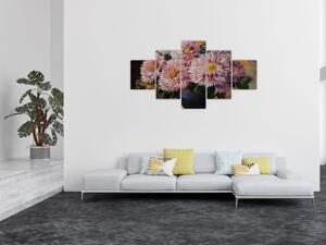 Obraz - Olejomalba, Květiny ve váze (125x70 cm)