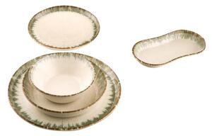 Jídelní sada 27 ks béžová/hnědá/porcelán