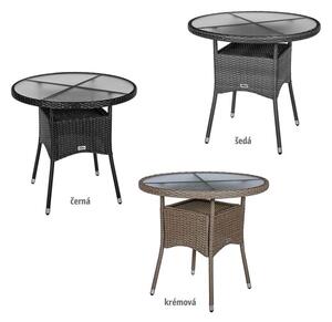 Stilista 90618 STILISTA Polyratanový stolek, 80 x 80 x 75 cm, šedý