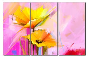 Obraz na plátně - Abstraktní malba, jarní květiny reprodukce 1269B (150x100 cm)