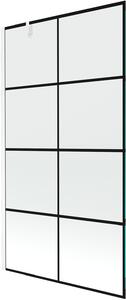 MEXEN - Next zástěna vanová, 1-křídlo, 100 x 150 cm - černá/vzor, bílá - 895-100-000-00-77-20