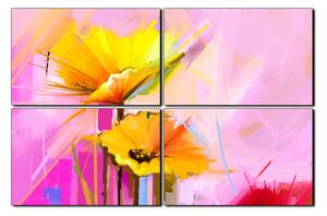 Obraz na plátně - Abstraktní malba, jarní květiny reprodukce 1269E (90x60 cm)