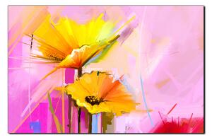 Obraz na plátně - Abstraktní malba, jarní květiny reprodukce 1269A (90x60 cm )