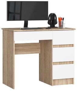 Ak furniture Psací stůl A-7 90 cm dub sonoma/bílý pravý