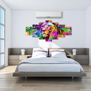 Obraz - 3D obraz lva (210x100 cm)