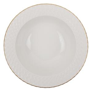 Jídelní sada 24 ks bílá/zlatá/porcelán