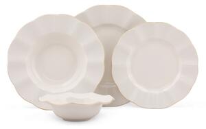 Jídelní sada 24 ks bílá/zlatá/porcelán