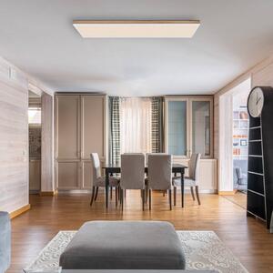 Globo LED stropní svítidlo Doro, délka 120 cm, tmavé dřevo,, stmívatelný, Tmavé dřevo, Obývací pokoj / jídelna, Dřevo, Moderní