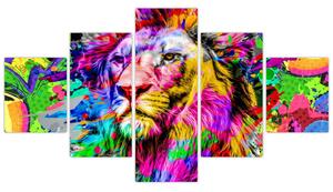 Obraz - 3D obraz lva (125x70 cm)