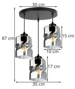 Light for home - Moderní LED závěsné svítidlo se skleněnými stínidly NIKI 2195/3/OW, E27, Černá
