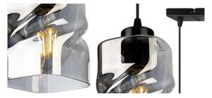 Light for home - Moderní závěsná lampa se skleněnými stínidly v grafitové barvě NIKI 2195/3, E27, Černá