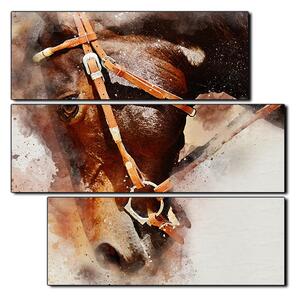 Obraz na plátně - Koňská hlava v abstráktním zobrazení- čtverec 3263D (75x75 cm)