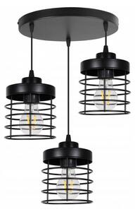 Light for home - Moderní závěsné svítidlo se třemi světelnými zdroji ve stylu Loft vyrobené z kovu RASTI 2205/3/OW, E27, černá