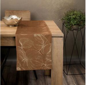 Eurofirany Sametový běhoun na stůl Blink16 35 × 140 cm - hnědý