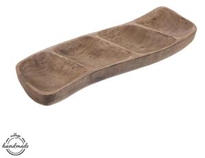Miska dřevo MANGO servírovací dělená 35,5x11 cm - 35,5 x 11 x 3,8 cm