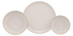 Jídelní sada 18 ks béžová/zlatá/porcelán